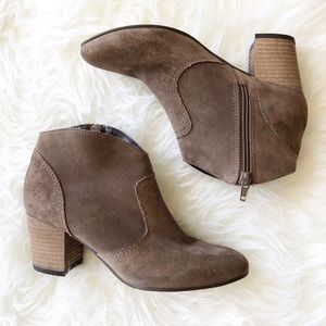 Steve Madden Harrlee Taupe Suede Ankle Boots